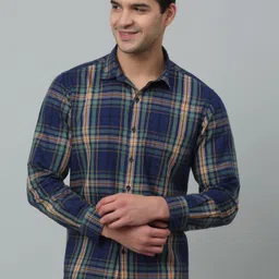 cantabil Men Regular Fit Checkered Spread Collar Casual Shirt-picture-10