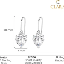 clara Heart's Desire Cubic Zirconia Sterling Silver Drops & Danglers image 3