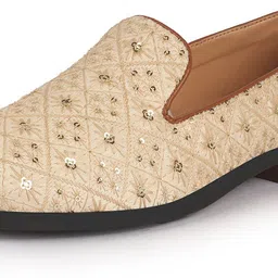 fausto Ethnic Velvet Sequin Embroidered Juttis for Wedding|Traditional Kurtas Shoes Mojaris For Men image 5