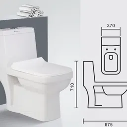 clayplus 105 P-Trap PREMIUM GRADE CERAMIC FLOOR MOUNTED ONE PIECE TOILET COMMODE Western Commode image 3