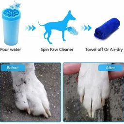 ratixes Dog Paw Cleaner, Portable Pet Cleaning 360º Silicone Washer Cup Plain/ Bristle Brushes for Dog, Cat image 5