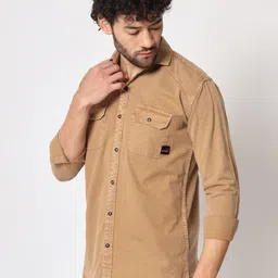 double one Men Regular Fit Solid Casual Shirt image 4