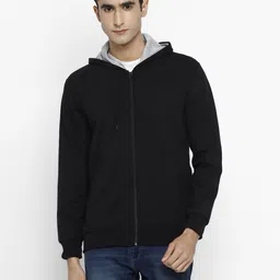 alan jones Men Full Sleeve Solid Hooded Sweatshirt image 1