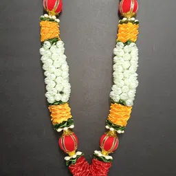 Divine Darshan Handmade Artificial Ribbon Mala (16 Inch) For Idol & Photo Frame| Artificial Garland for God Idol, Satin Ribbon Garland-picture-11