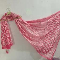 fabfozy Cotton Blend Printed Pink Women Dupatta-picture-41
