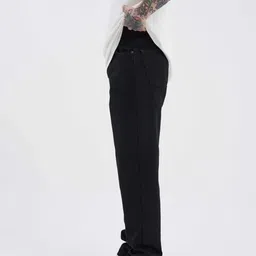 headster Men Straight Fit Mid Rise Black Jeans image 3