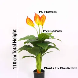 arick decor Artificial Spathiphyllum Plant with Pot image 3