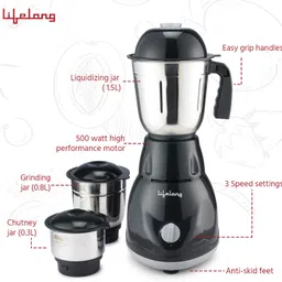 lifelong Power Pro 500 W Mixer Grinder image 3