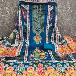 ankit fashion Unstitched Silk Blend Salwar Suit Material Printed-picture-14