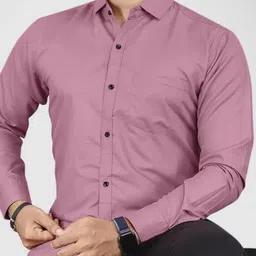 hmcreation Men Regular Fit Solid Spread Collar Formal Shirt-picture-34