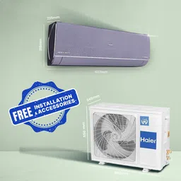 haier 1.6 Ton 5 Star Split Inverter AC with Wi-fi Connect - Purple, Grey, White image 2
