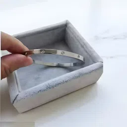 ruhi collection Stainless Steel Cubic Zirconia Titanium Bangle image 4