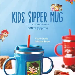 miranshi enterprise Milk Sipper for Kids with Soft Silicone Straw and Handle Plastic Coffee Mug image 2