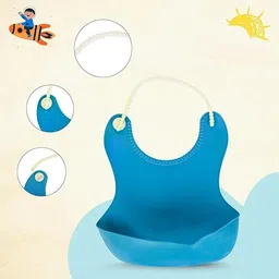 Soft Silicone Baby Feeding Bib with Built-In Food Catcher Waterproof, Adjustable-image-12