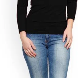 trends tower Casual Regular Sleeves Solid Women Black Top image 4