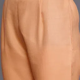 Inddus Women Coral Yoke Design Chanderi Cotton Kurta with Palazzos & With Dupatta image 3