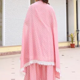 Anouk Geometric Printed Regular Thread Work Pure Cotton A-Line Kurta With Palazzos image 5