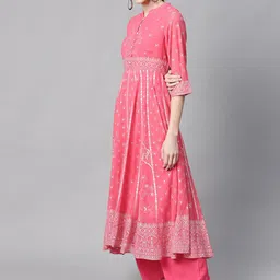 Juniper Ethnic Motifs Printed Panelled Kurta with Palazzos-image-0