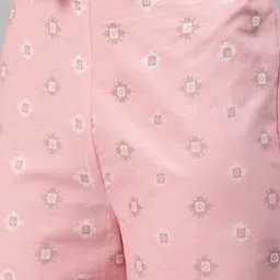 KALINI Floral Printed Mandarin Collar Pure Cotton Kurta with Palazzos image 5