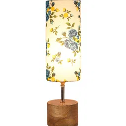 new era Classic Wooden Night Lamp with Cotton Shade (Natural & Multicolor) image 5