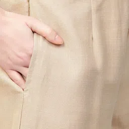 Indo Era Women Beige & Pink Yoke Design Kurta with Palazzos & Dupatta image 3