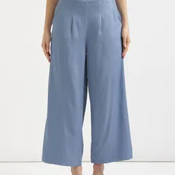 SAADAA Wide Leg Mid Rise Palazzos-image-95