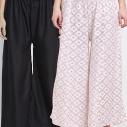 GRACIT Women Pack of 2 Ethnic Motifs Printed Flared Ethnic Palazzos-picture-6