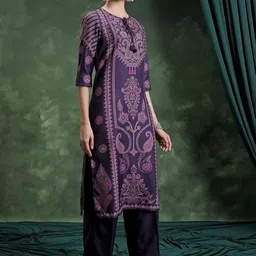 Vishudh Ethnic Motifs Printed Regular Kurta with Palazzos-picture-33