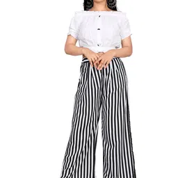 BAESD Girls Off-Shoulder Crop Top with Palazzo image 1
