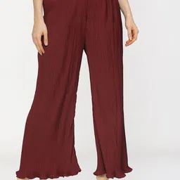 Tokyo Talkies Women Maroon Flared Palazzos-picture-12
