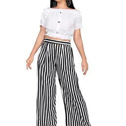 BAESD Girls Off-Shoulder Crop Top with Palazzo image 3