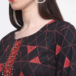 KALINI Women Black Printed Kurti with Palazzos image 3