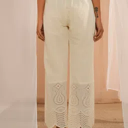 Libas Ethnic Motifs Hem Design Cotton Wide Leg Ethnic Palazzo image 5