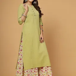Pistaa Mandarin Collar Kurta with Palazzos image 4