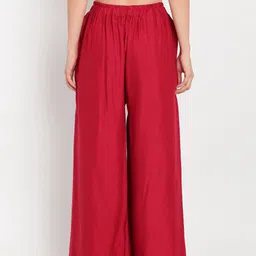 TAG 7 Women Yellow & Red Set of 2 Flared Ethnic Palazzos image 3