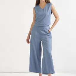 SAADAA Wide Leg Mid Rise Palazzos image 5