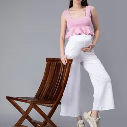 NIGHTSPREE Wide Leg Cotton Maternity Palazzos image 2