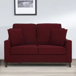 woodsworth from pepperfry Diego Fabric 2 Seater Sofa In Garnet Red Colour-picture-29