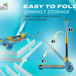 little funky Foldable Height Adjustable Pluto Kids Scooter with Lighting Wheels Kids Scooter image 2