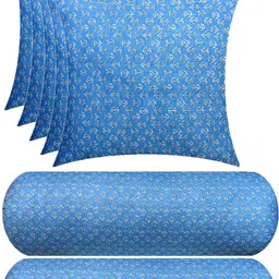 swikon star Microfibre Bolster Pack of 7 Floral 5 Cushion And 2 image 1