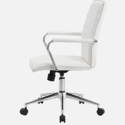 furniturstation Goris Leatherette Executive Chair in White Colour image 5