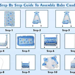 evohome Cradle for kids cradle for baby boy and girl Cradle With Swing & Mosquito Net image 4