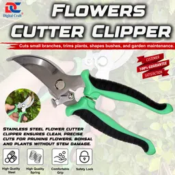 digital craft Flowers Cutter Clipper,Garden pruning shears,Flower Cutter 8 Inch White Flower Cutter with Teflon Blade – Garden Plant Branch Pruner & Tree Trimmer Bypass Pruner image 2