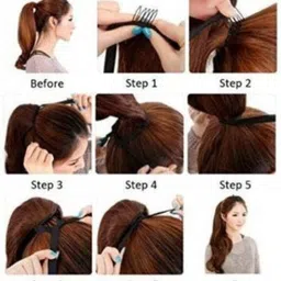 crazy hair Curly Brown Ribbon Ponytail Hair Extension image 2