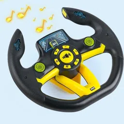 cravingkart 360° Musical Steering Wheel Toy for Kids Driving car with Light, Sound & Suction image 1