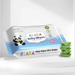 klara 99% Pure Water Baby Wipes with Aloe Vera Rash-Free 72 Wipes Each Pack Pack of 1-picture-15