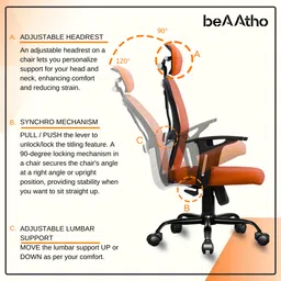 beaatho Leo High Back Ergonomic Revolving Nylon Office Executive Chair image 5