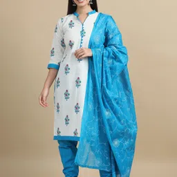 miraan Unstitched Cotton Blend Kurta & Churidar Material Printed-picture-11
