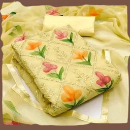 stylebhawani Unstitched Georgette Salwar Suit Material Chevron/Zig Zag image 2