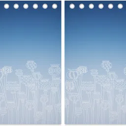 kuber industries 217 cm (7 ft) Door Polyester Semi Transparent Curtain (Pack Of 2) image 2